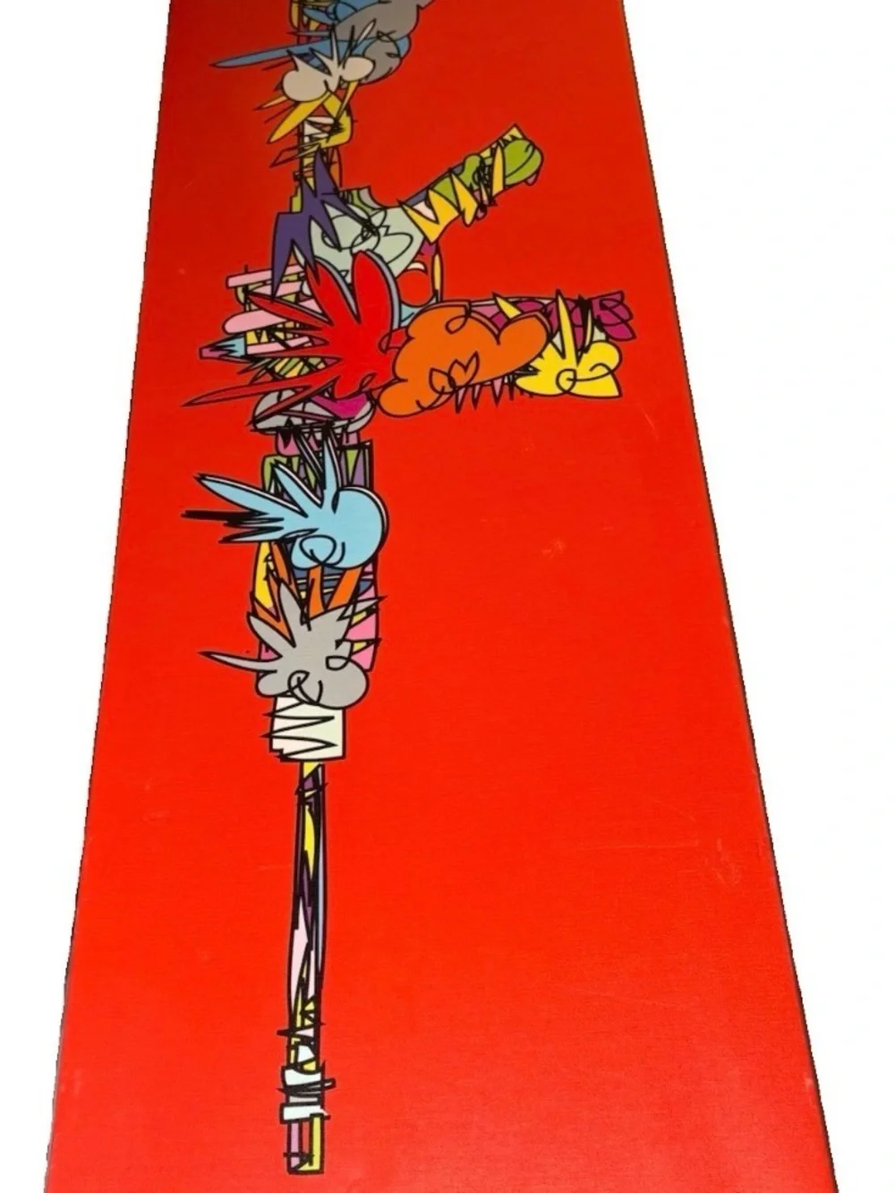 TECHNODROME1 AK47 Pop Art Canvas Print 48” x 16” Red Graffiti Contemporary Art